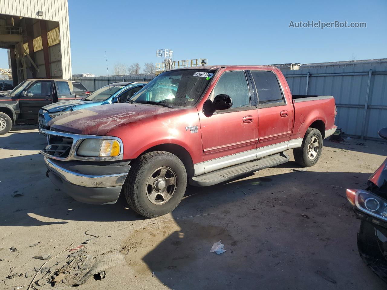 2001 Ford F150 Supercrew Red vin: 1FTRW07L81KD64985