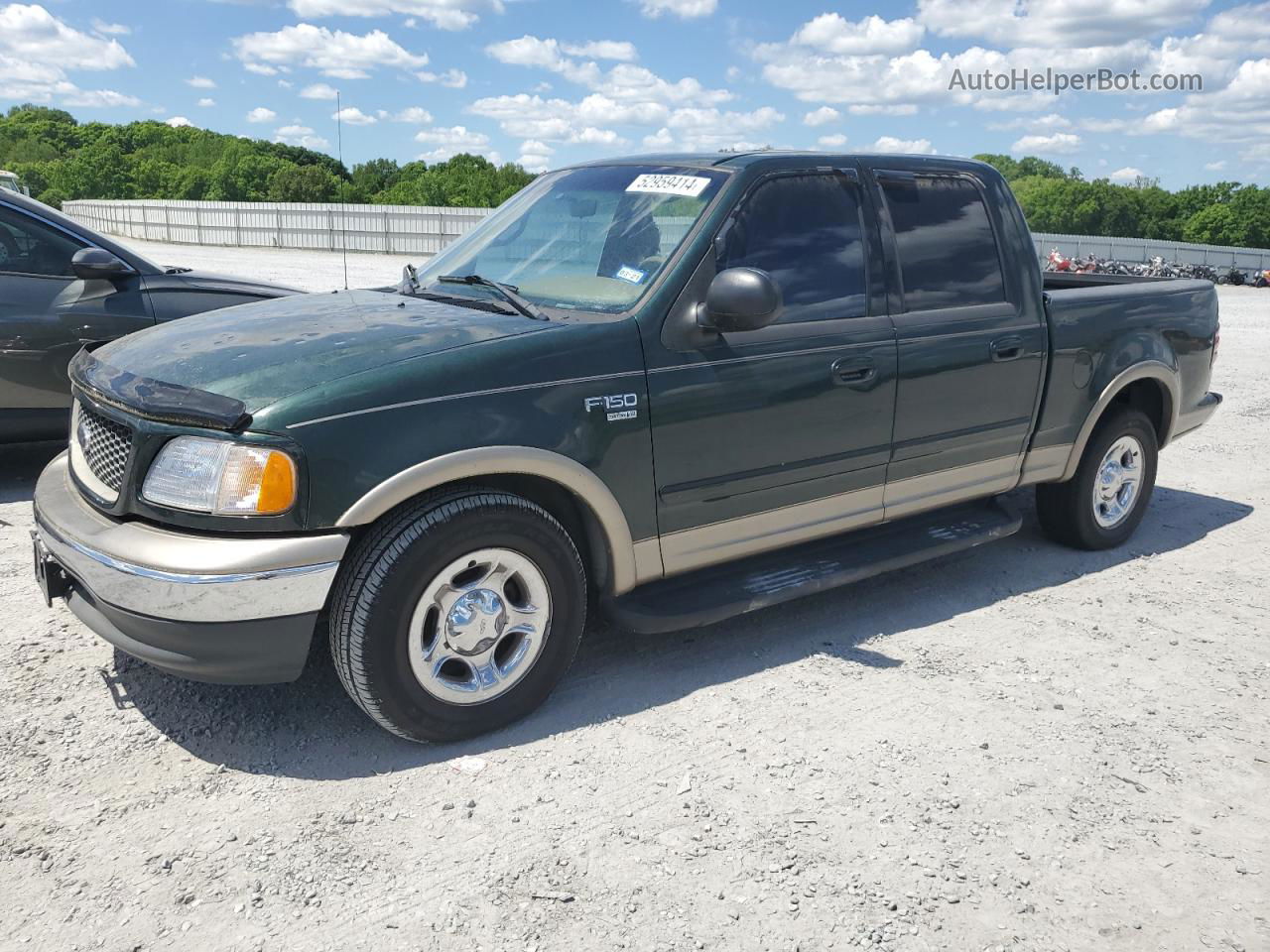 2001 Ford F150 Supercrew Green vin: 1FTRW07L81KF04548