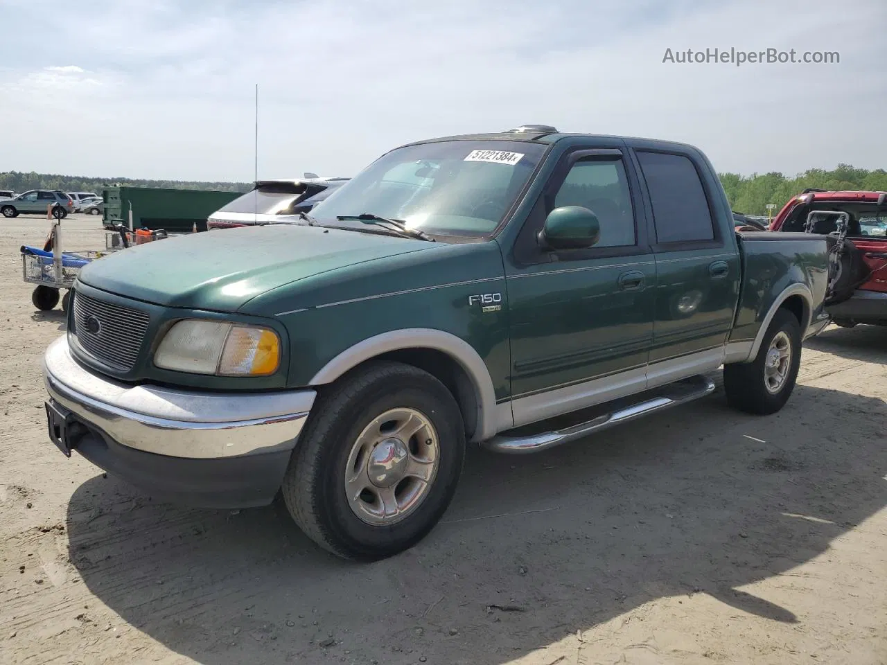 2001 Ford F150 Supercrew Green vin: 1FTRW07W21KE14872