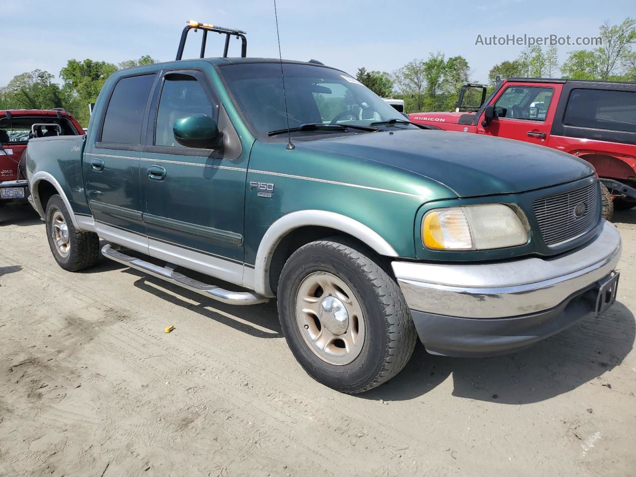 2001 Ford F150 Supercrew Green vin: 1FTRW07W21KE14872