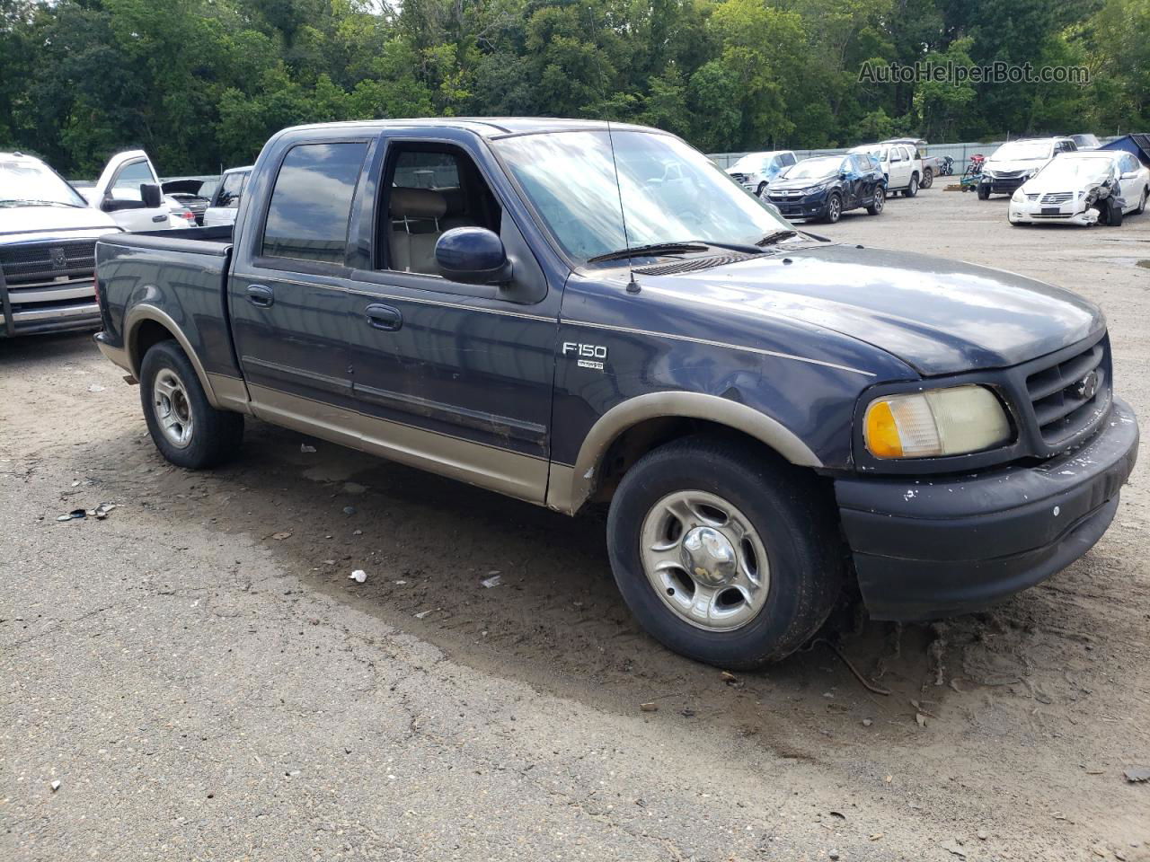 2001 Ford F150 Supercrew Blue vin: 1FTRW07W91KA21922