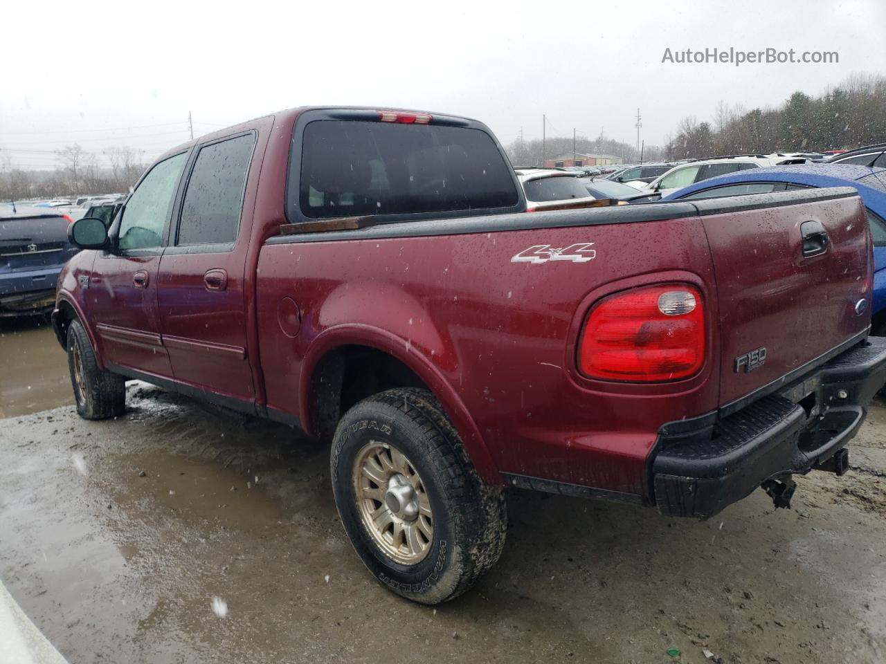 2003 Ford F150 Supercrew Burgundy vin: 1FTRW08693KB82773