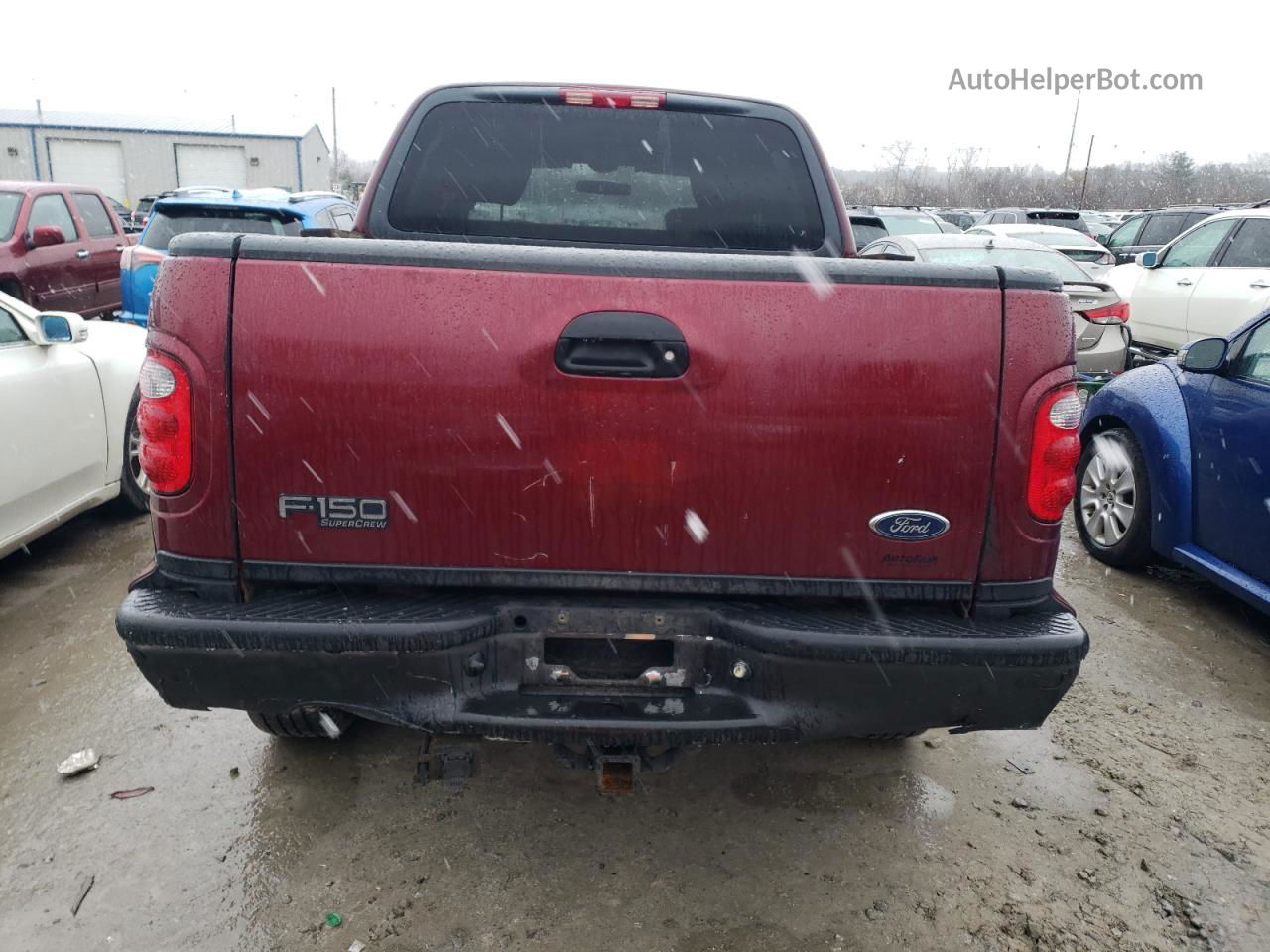 2003 Ford F150 Supercrew Burgundy vin: 1FTRW08693KB82773