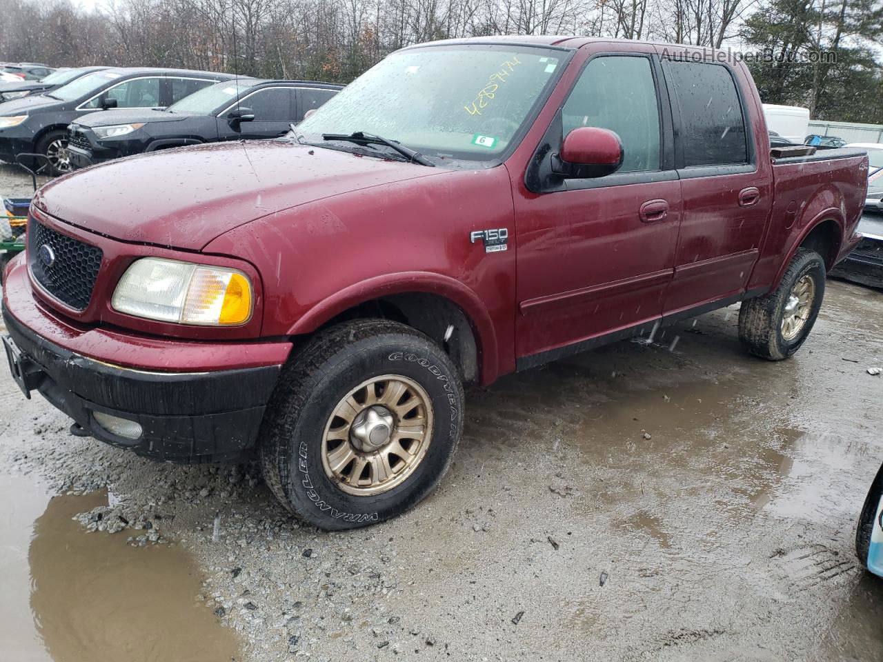 2003 Ford F150 Supercrew Burgundy vin: 1FTRW08693KB82773