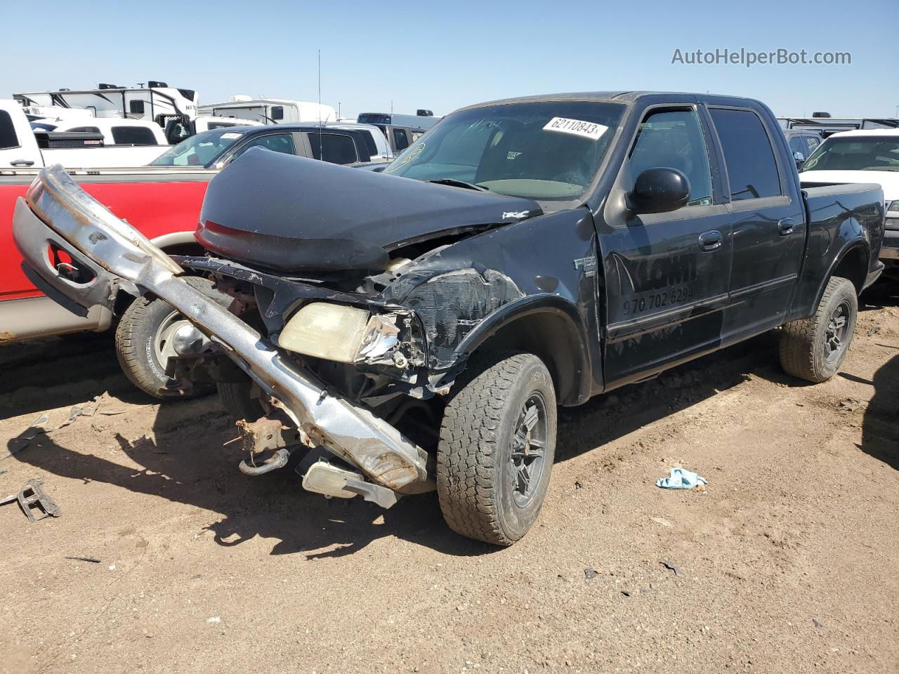 2001 Ford F150 Supercrew Black vin: 1FTRW08L01KC11628