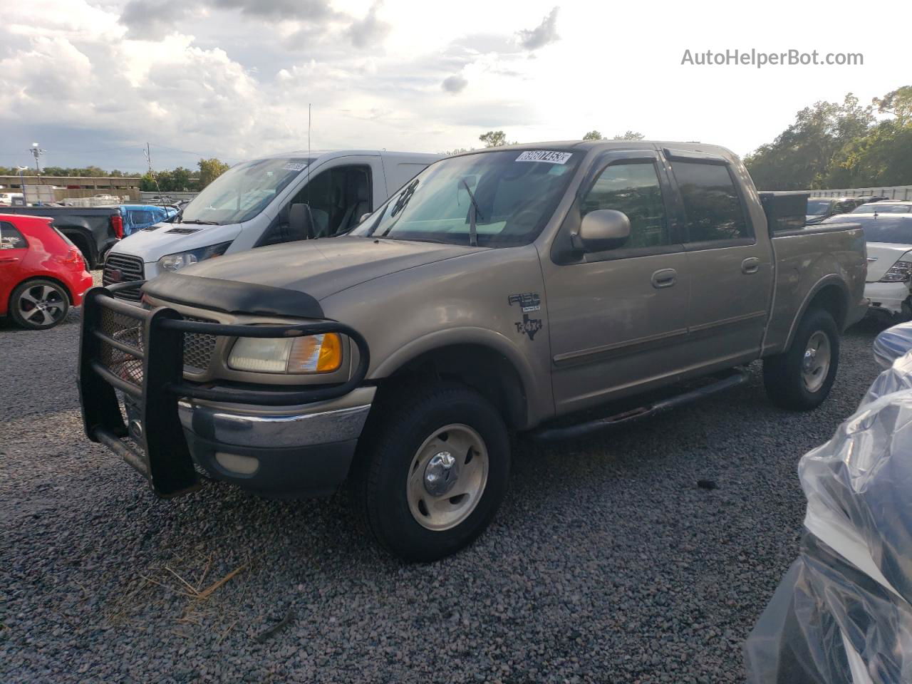 2001 Ford F150 Supercrew Tan vin: 1FTRW08L21KA42115