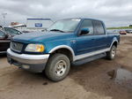 2001 Ford F150 Supercrew Blue vin: 1FTRW08L21KA90410