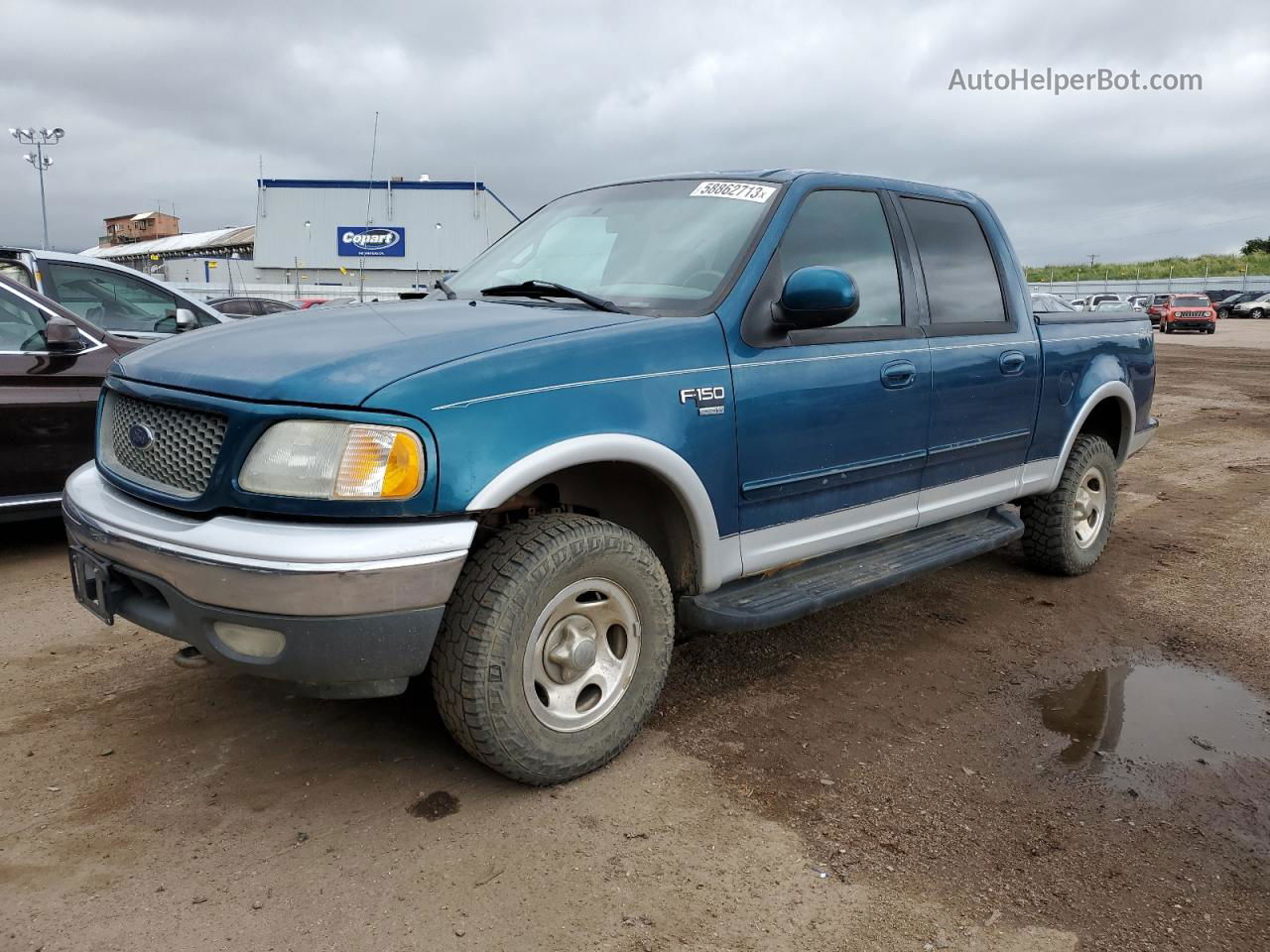 2001 Ford F150 Supercrew Blue vin: 1FTRW08L21KA90410