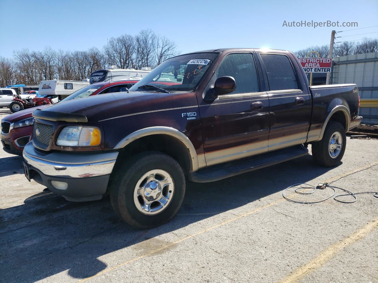 2001 Ford F150 Supercrew Burgundy vin: 1FTRW08L21KE43230