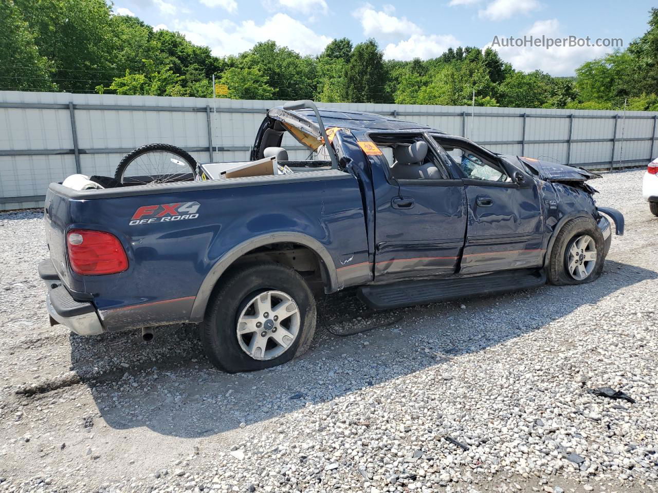 2003 Ford F150 Supercrew Blue vin: 1FTRW08L23KA36950