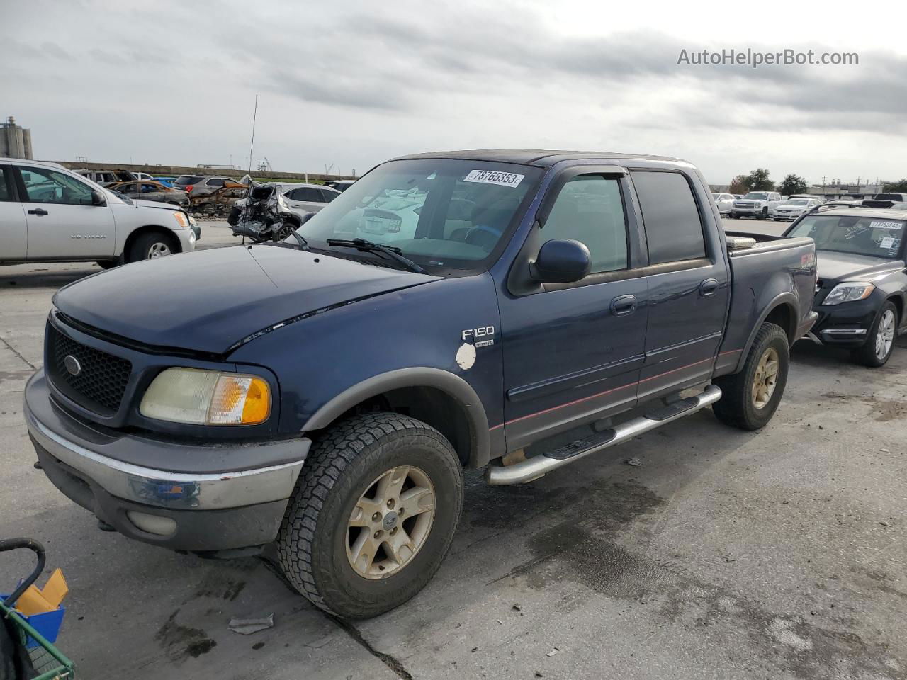 2003 Ford F150 Supercrew Blue vin: 1FTRW08L23KD71769