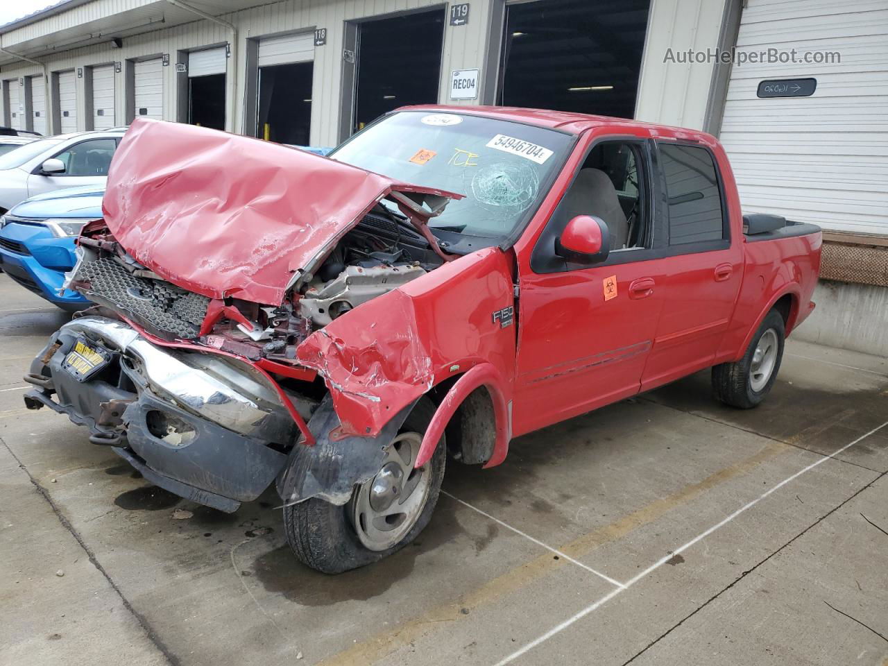 2001 Ford F150 Supercrew Red vin: 1FTRW08L31KD56212