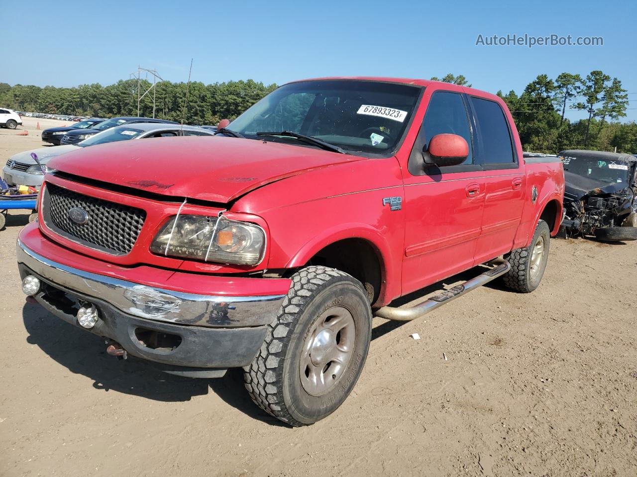 2001 Ford F150 Supercrew Красный vin: 1FTRW08L31KE00113