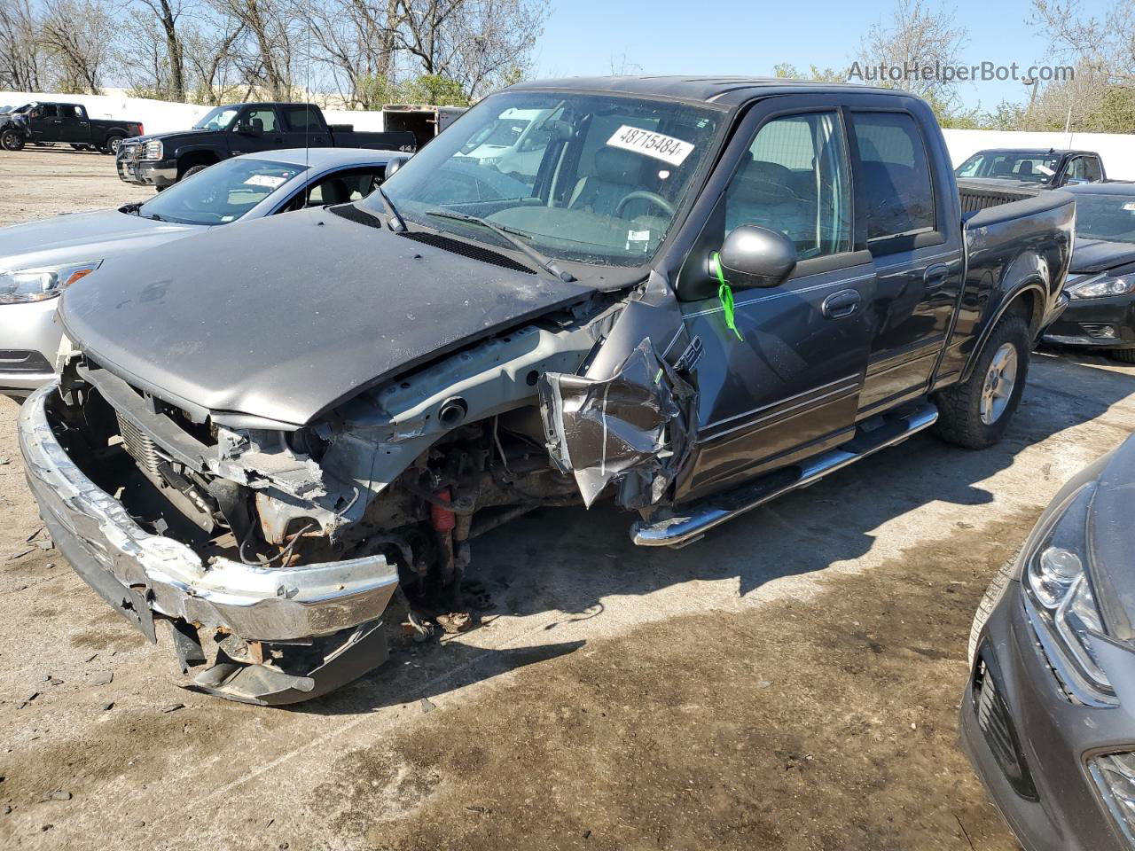 2003 Ford F150 Supercrew Gray vin: 1FTRW08L33KA82545