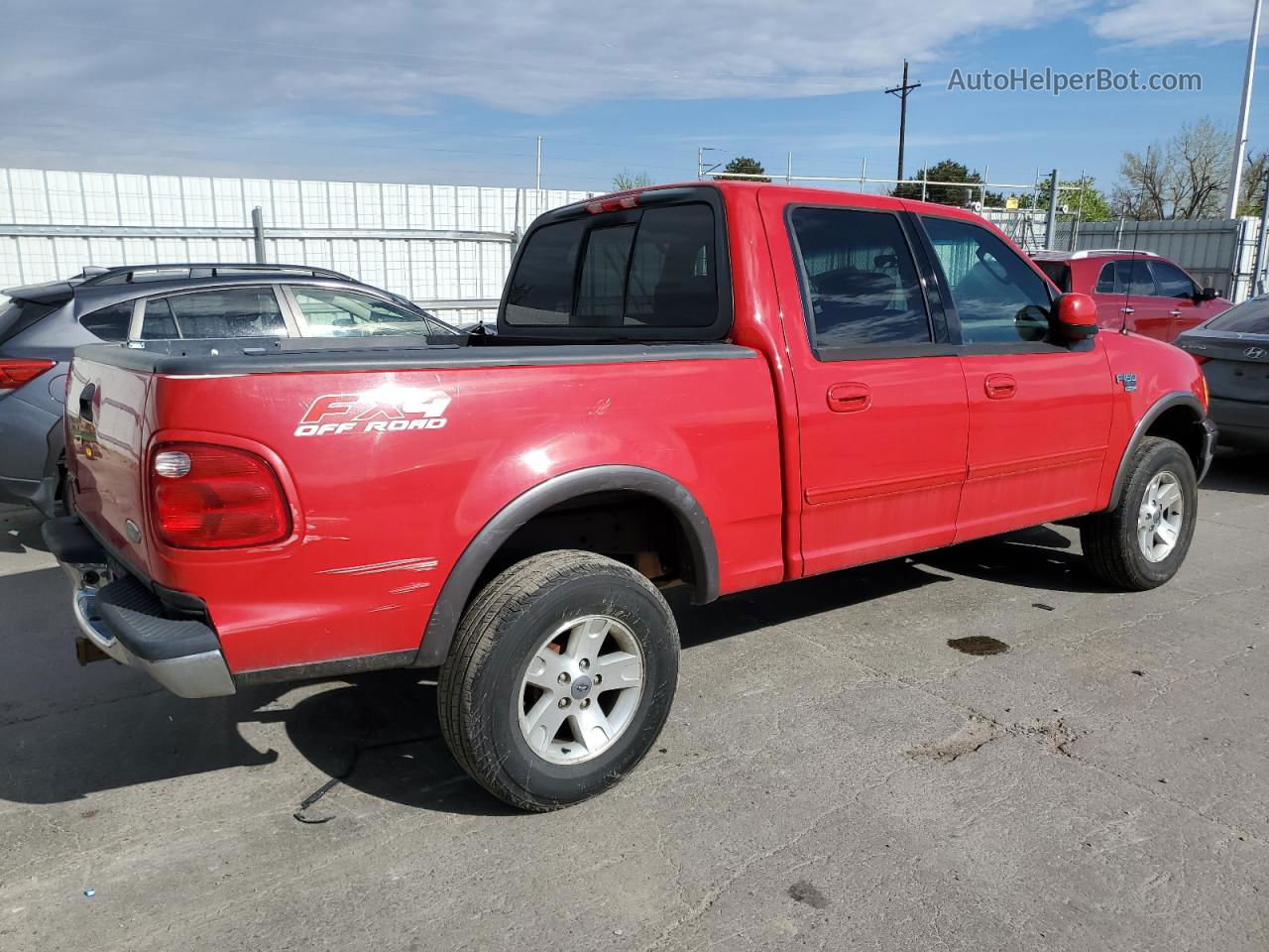 2003 Ford F150 Supercrew Red vin: 1FTRW08L83KA46303