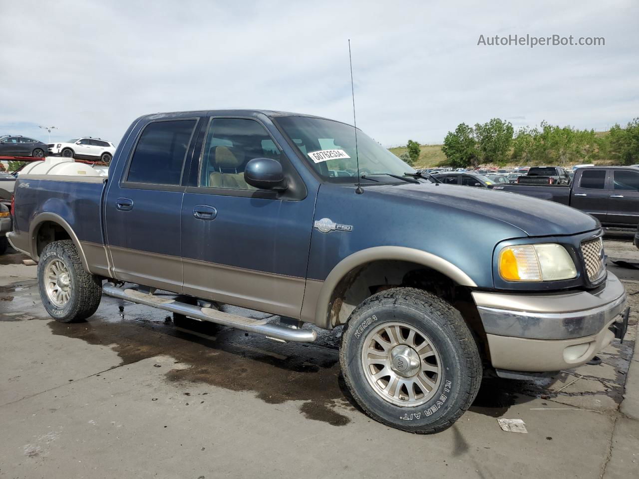 2003 Ford F150 Supercrew Blue vin: 1FTRW08L83KA94805