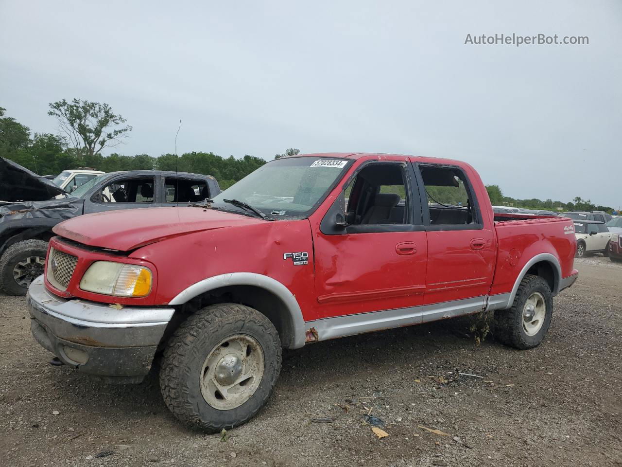 2003 Ford F150 Supercrew Red vin: 1FTRW08LX3KD02635