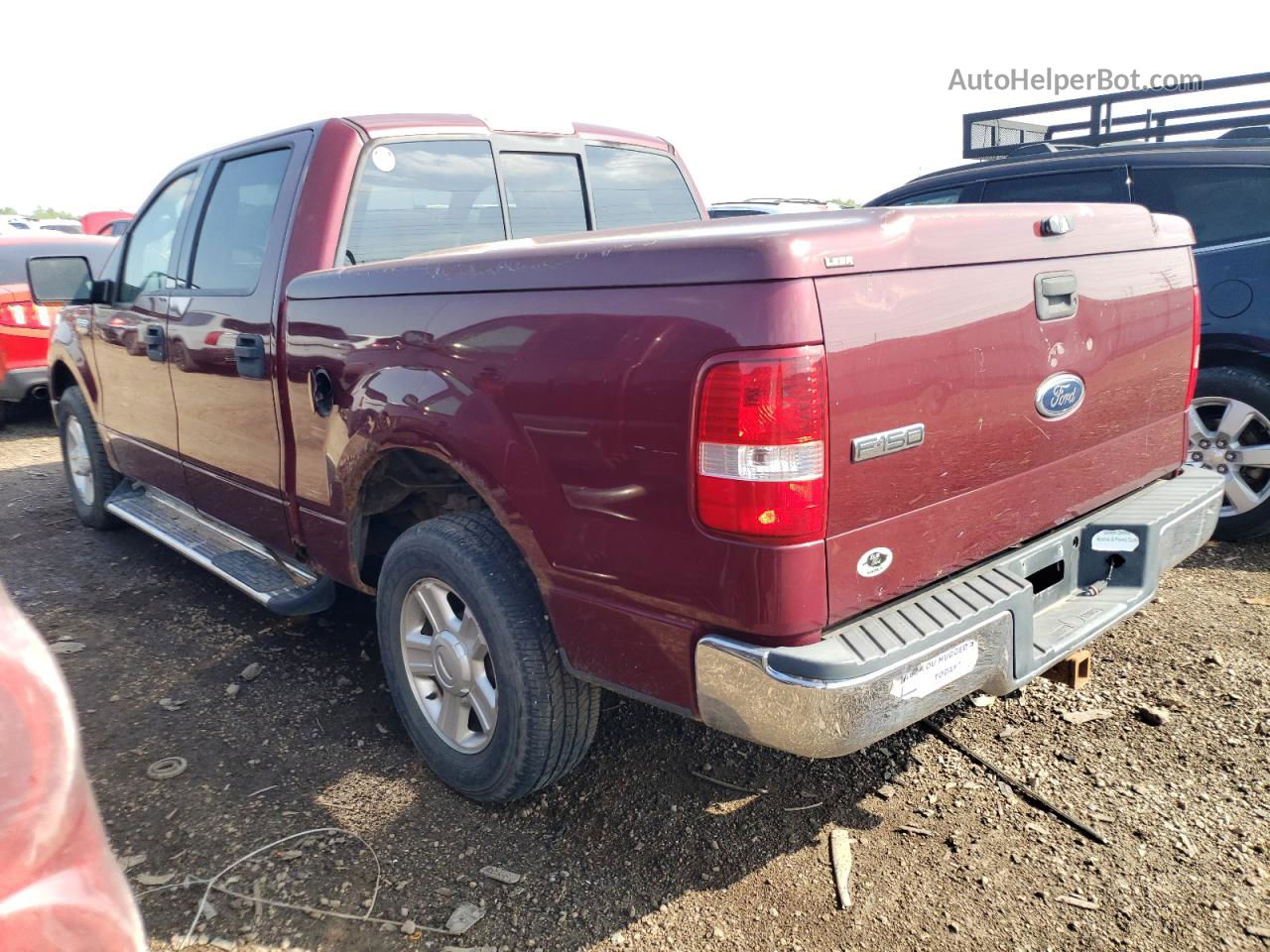 2004 Ford F150 Supercrew Burgundy vin: 1FTRW12W74KC55977