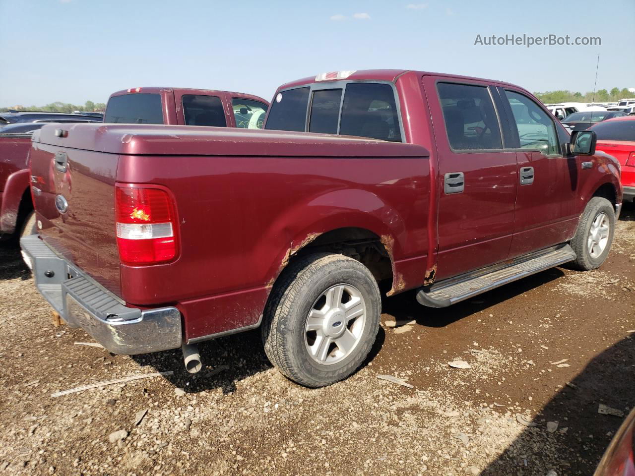 2004 Ford F150 Supercrew Burgundy vin: 1FTRW12W74KC55977