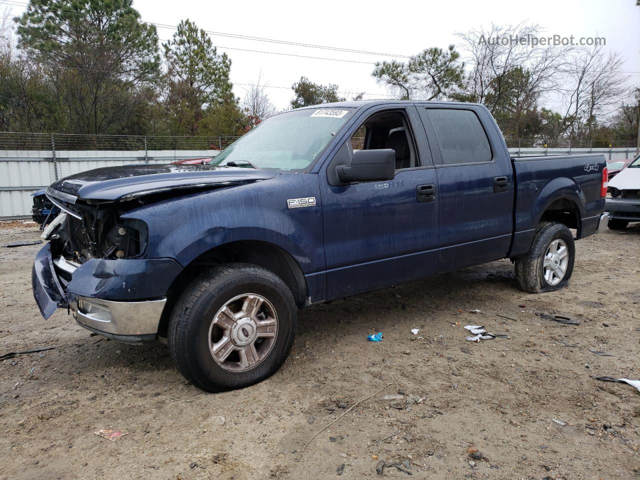 2004 Ford F150 Supercrew Blue vin: 1FTRW14W44KC89775