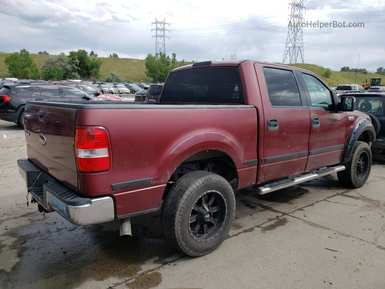 2005 Ford F150 Supercrew Burgundy vin: 1FTRW14W85FA49722