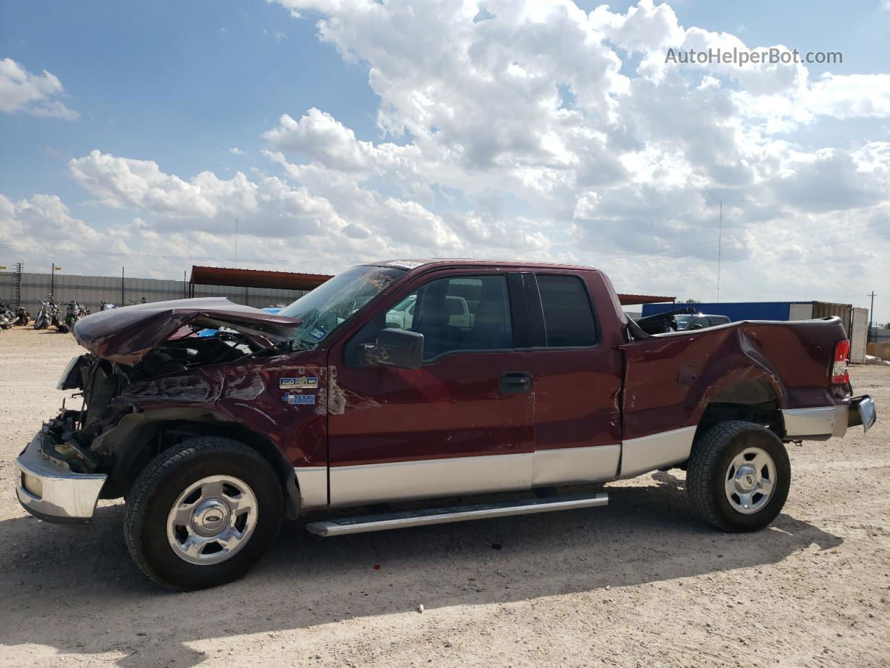 2005 Ford F150  Maroon vin: 1FTRX12W45FA40225