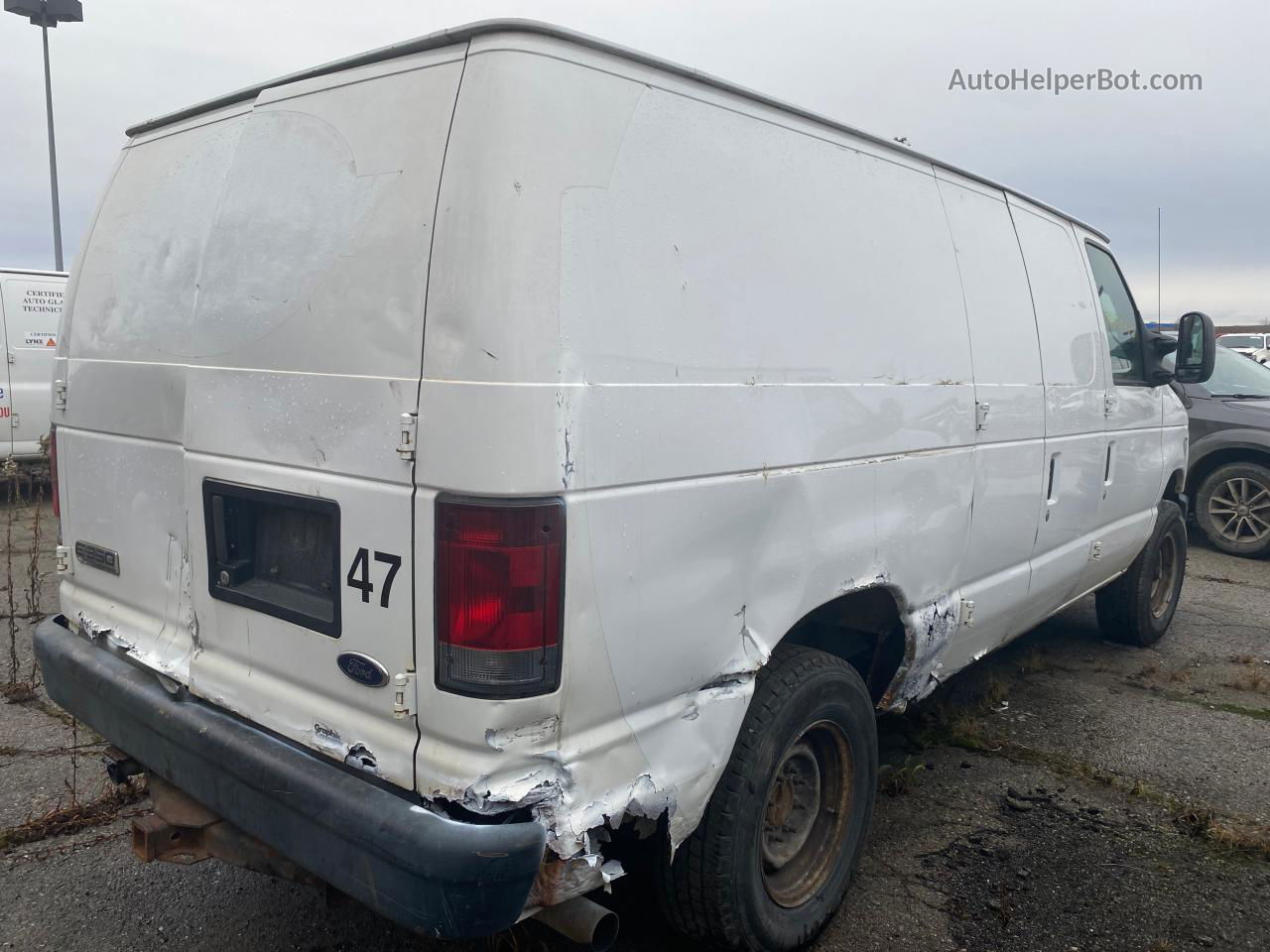 2008 Ford Econoline E350 Super Duty Van White vin: 1FTSE34L08DA60395