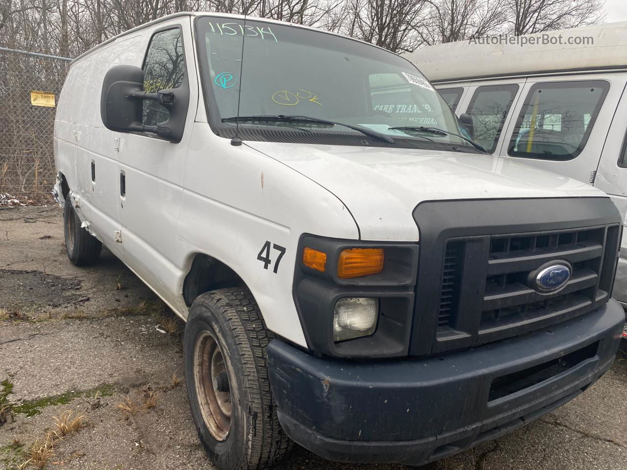 2008 Ford Econoline E350 Super Duty Van White vin: 1FTSE34L08DA60395