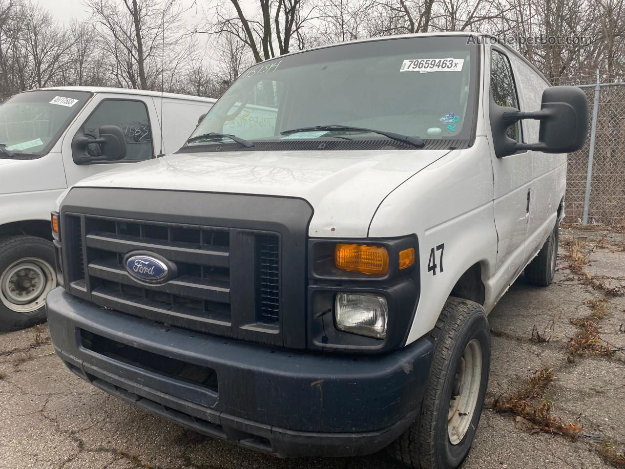 2008 Ford Econoline E350 Super Duty Van White vin: 1FTSE34L08DA60395