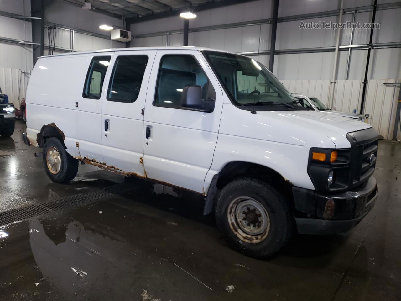 2008 Ford Econoline E350 Super Duty Van White vin: 1FTSE34L18DA10413