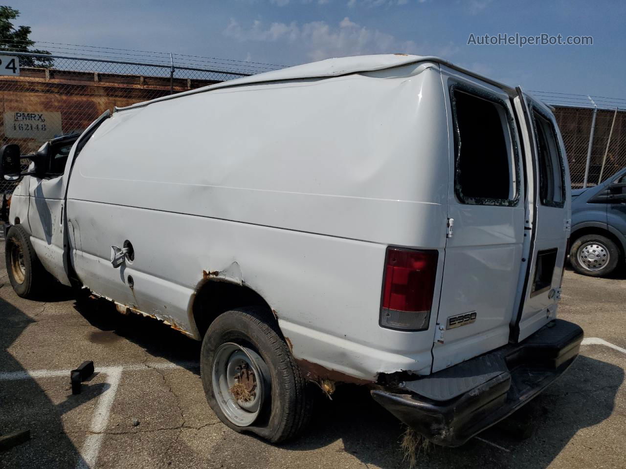 2008 Ford Econoline E350 Super Duty Van White vin: 1FTSE34L48DA49125