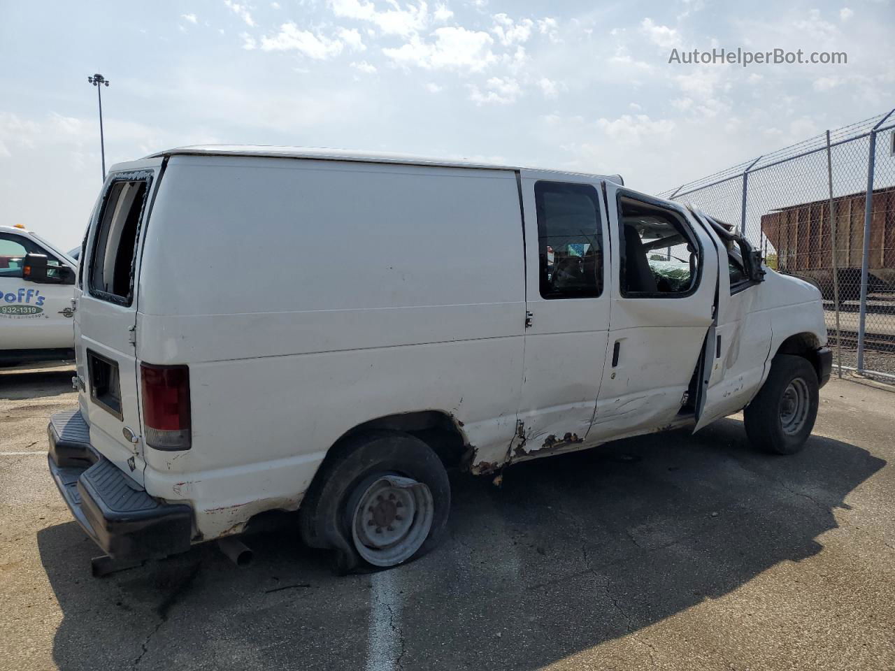 2008 Ford Econoline E350 Super Duty Van White vin: 1FTSE34L48DA49125