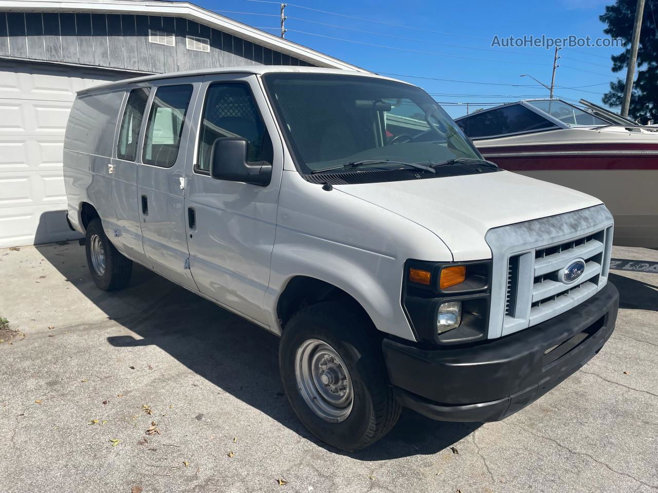 2008 Ford Econoline E350 Super Duty Van White vin: 1FTSE34L48DA74669