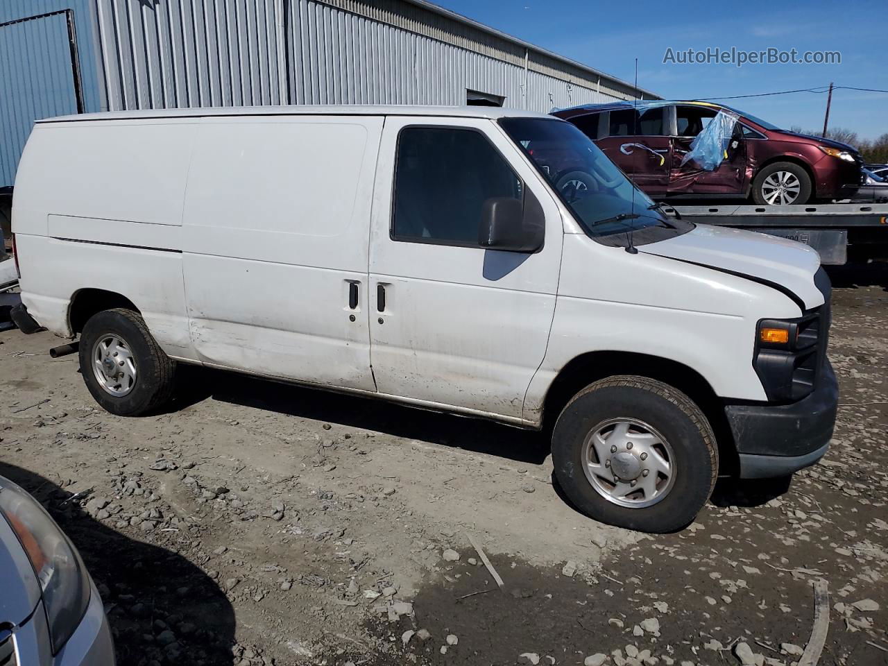 2008 Ford Econoline E350 Super Duty Van White vin: 1FTSE34L68DB60534