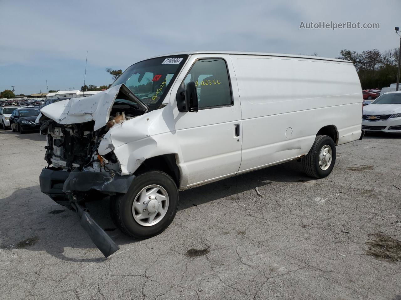 2008 Ford Econoline E350 Super Duty Van White vin: 1FTSS34L58DA02937