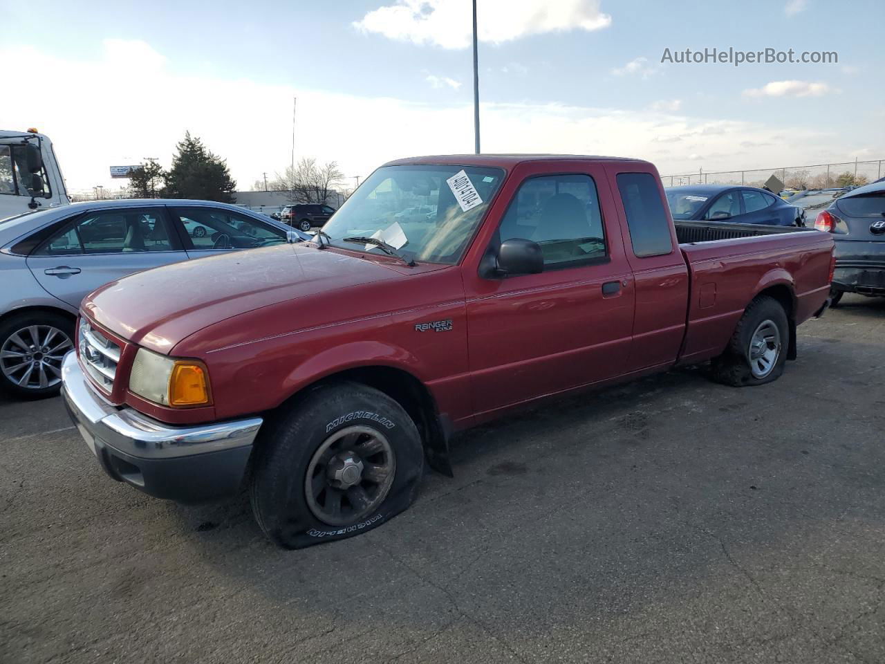 2001 Ford Ranger Super Cab Red vin: 1FTYR14E21TA45509