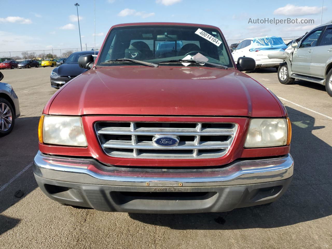 2001 Ford Ranger Super Cab Red vin: 1FTYR14E21TA45509