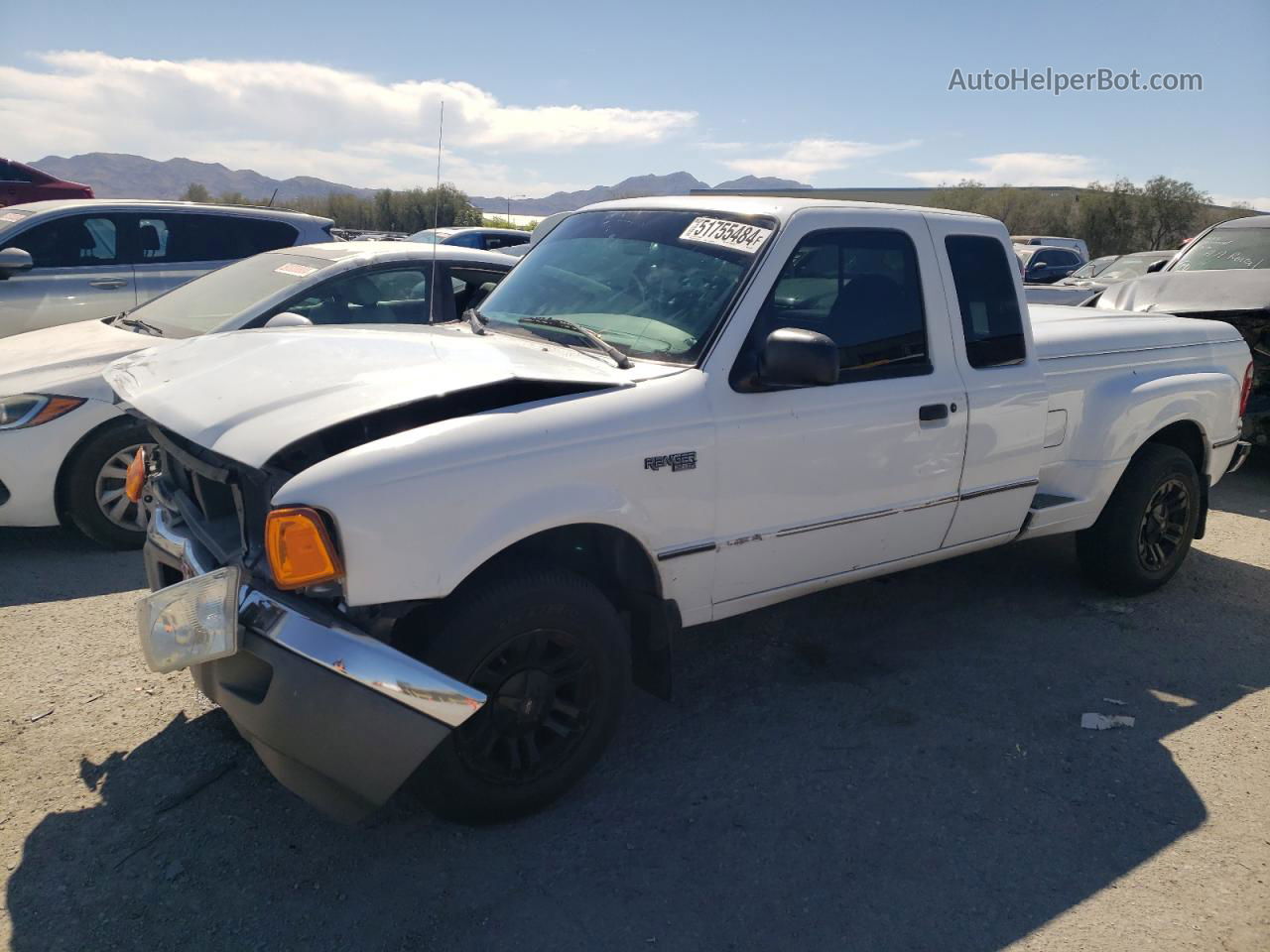 2001 Ford Ranger Super Cab White vin: 1FTYR14E61PA60183