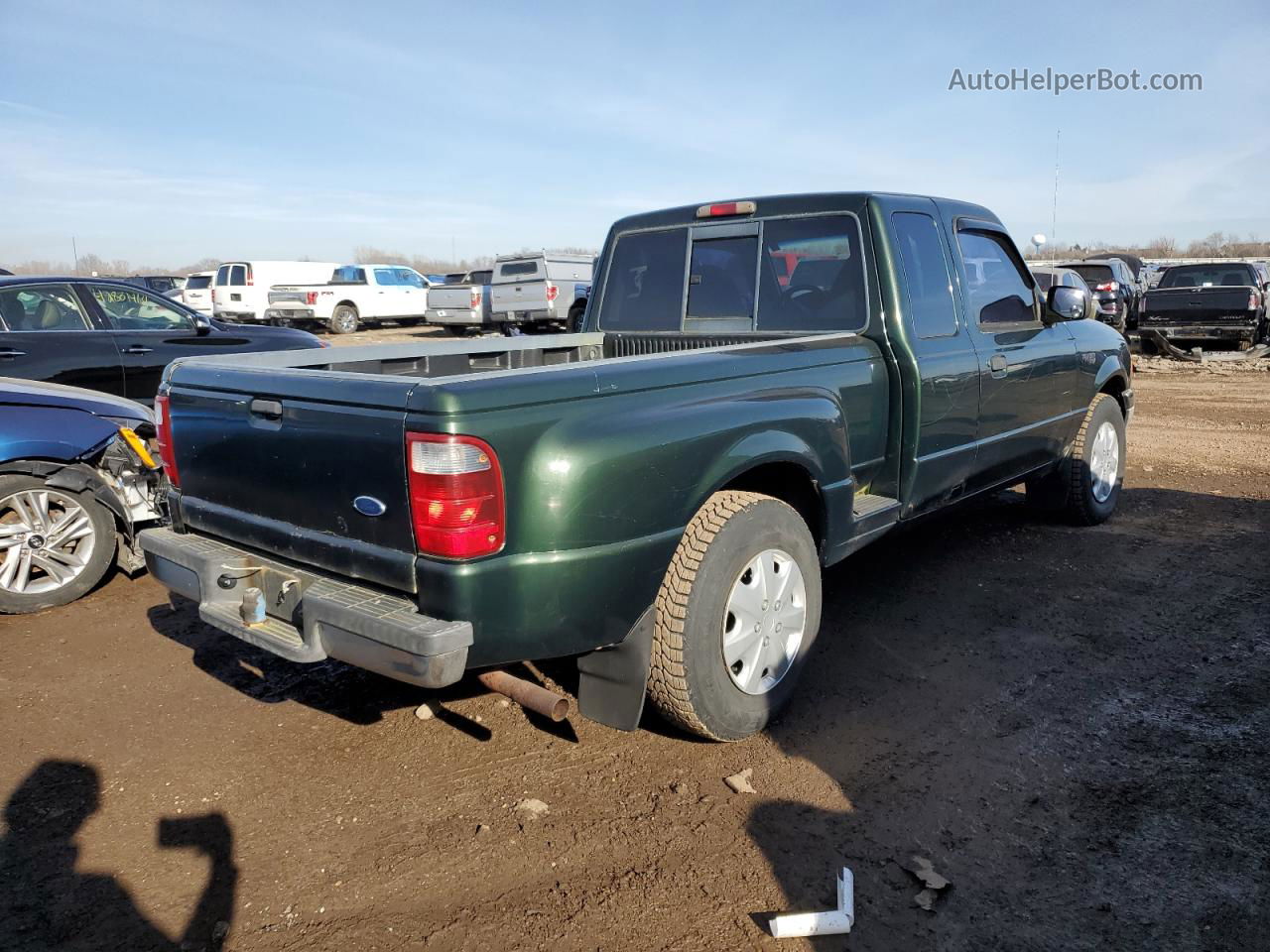 2001 Ford Ranger Super Cab Green vin: 1FTYR14U81TA61379