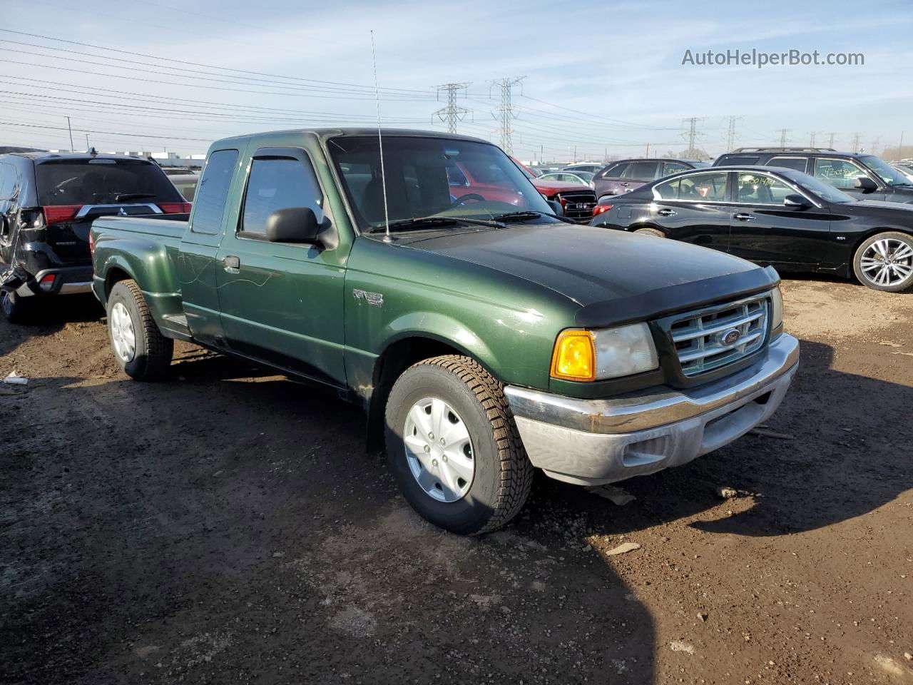 2001 Ford Ranger Super Cab Green vin: 1FTYR14U81TA61379