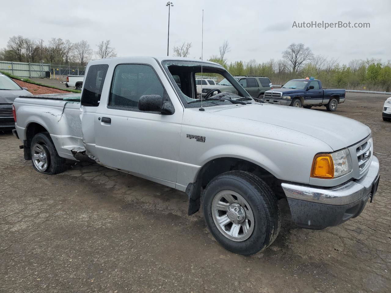 2001 Ford Ranger Super Cab Silver vin: 1FTYR14V31TA79605