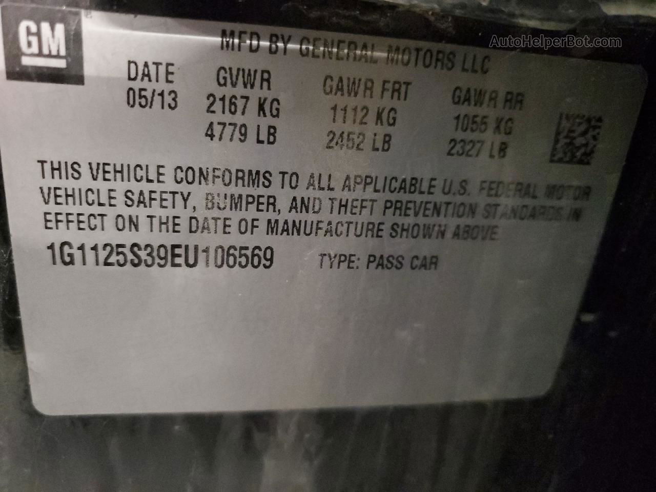 2014 Chevrolet Impala Lt Черный vin: 1G1125S39EU106569