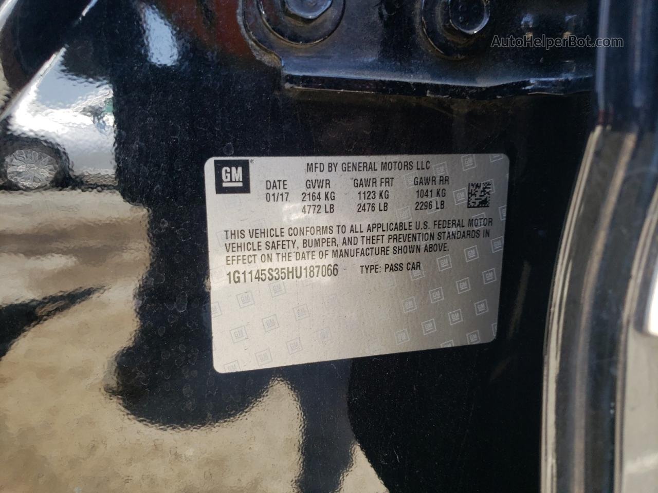 2017 Chevrolet Impala Premier Черный vin: 1G1145S35HU187066