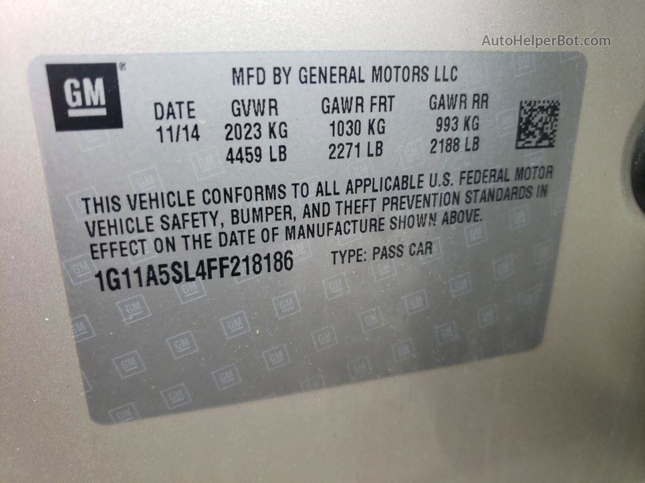 2015 Chevrolet Malibu Ls Beige vin: 1G11A5SL4FF218186