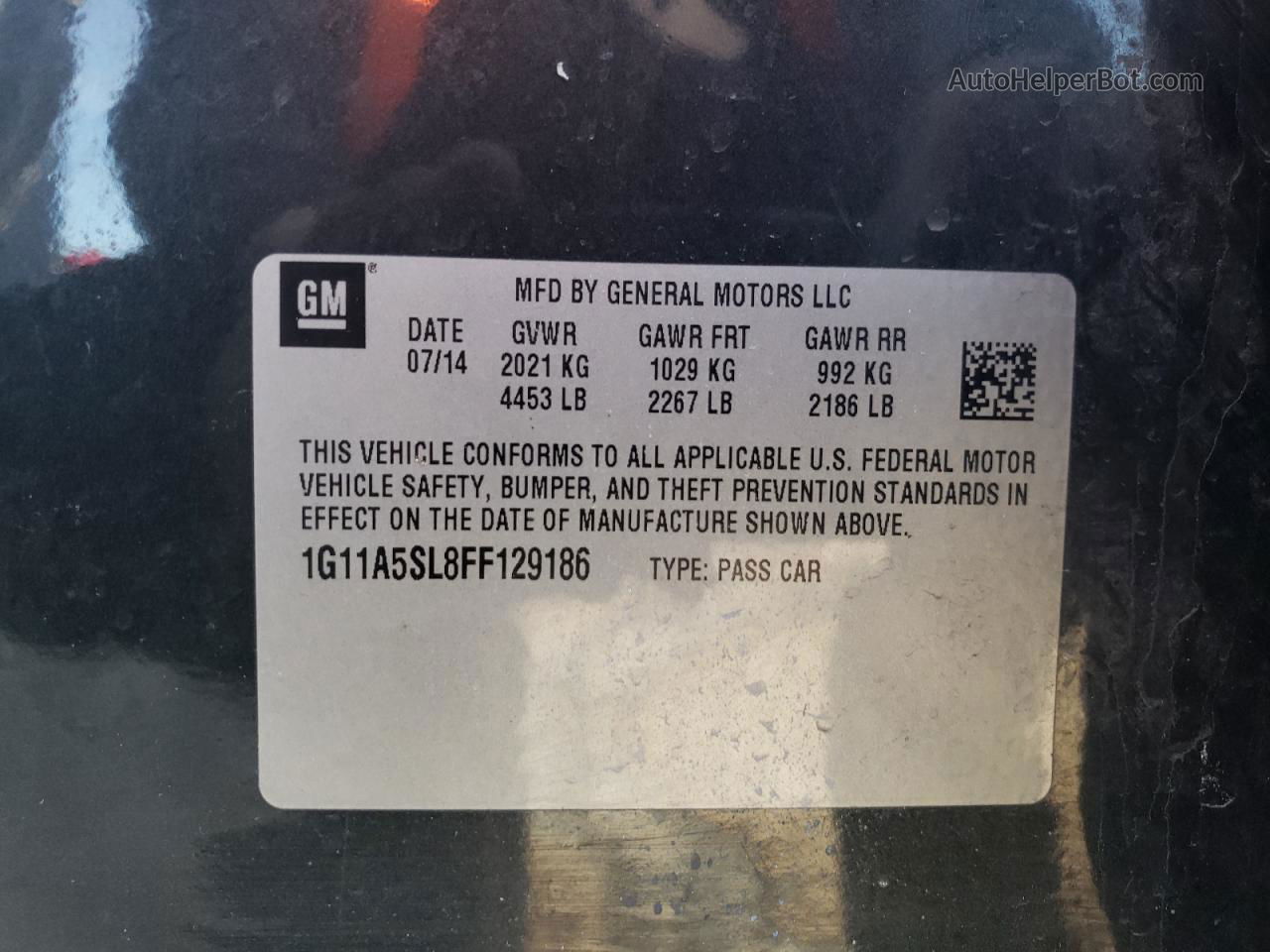 2015 Chevrolet Malibu Ls Серый vin: 1G11A5SL8FF129186