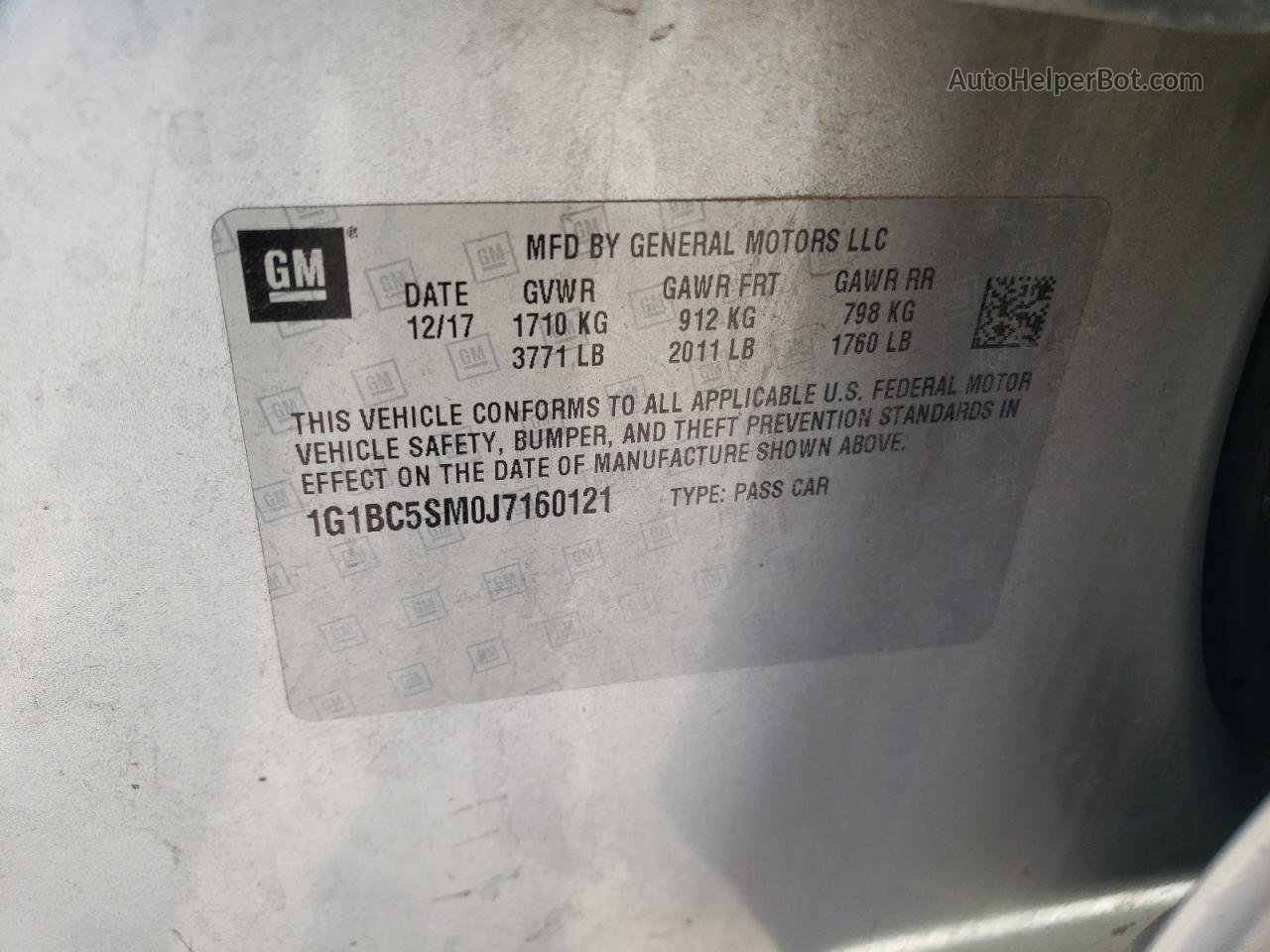 2018 Chevrolet Cruze Ls Silver vin: 1G1BC5SM0J7160121