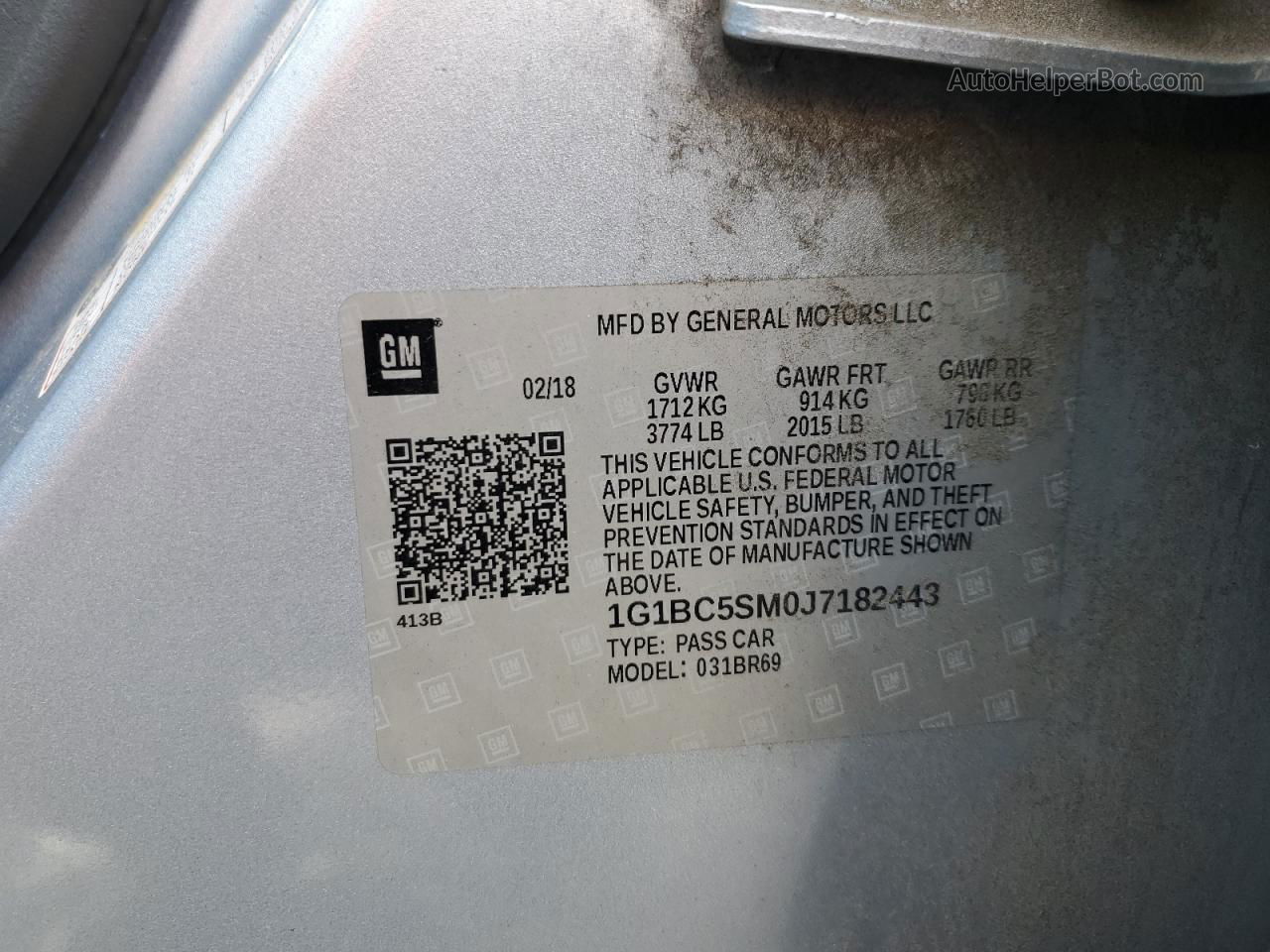 2018 Chevrolet Cruze Ls Silver vin: 1G1BC5SM0J7182443