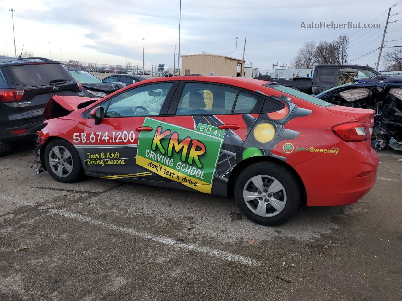 2018 Chevrolet Cruze Ls Red vin: 1G1BC5SM9J7210174