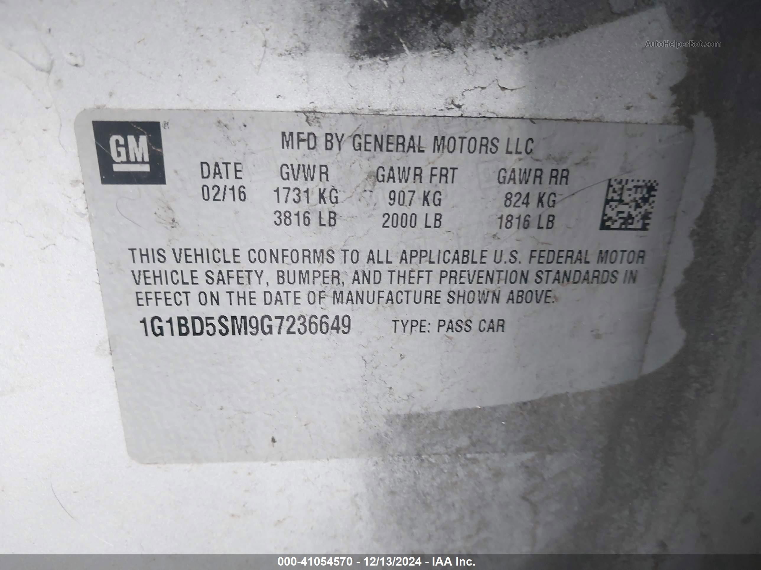 2016 Chevrolet Cruze Lt Manual Silver vin: 1G1BD5SM9G7236649