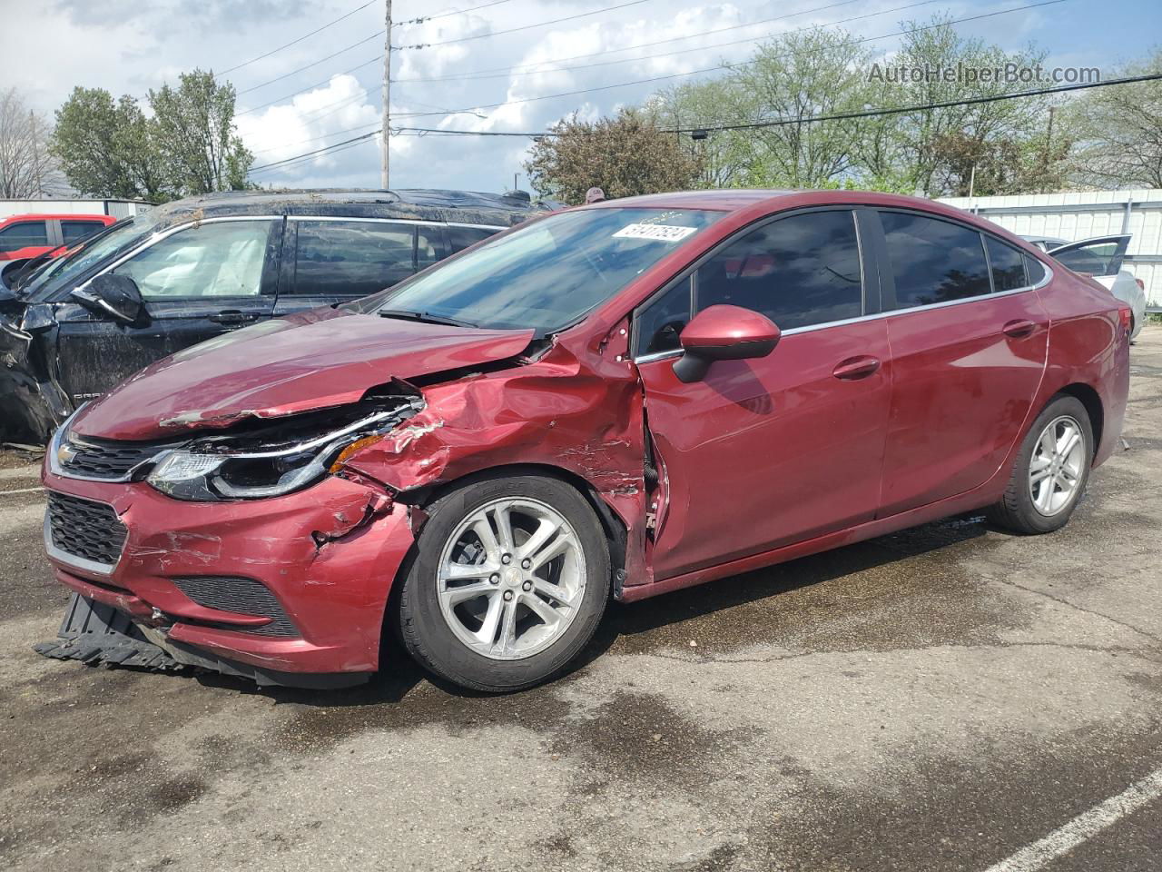 2017 Chevrolet Cruze Lt Red vin: 1G1BE5SM0H7250163